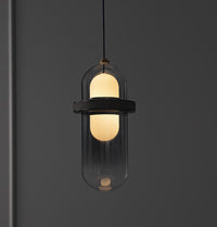 Kabil Single Smoked Glass Gray Pendant Light 28 Cm - Heka Lighting & Trading Limited
