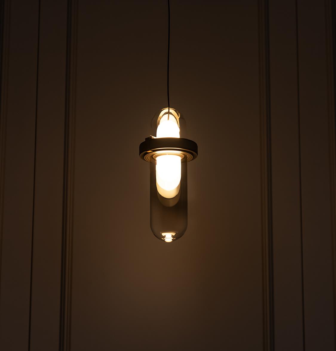 Kabil Single Smoked Glass Gray Pendant Light 37 Cm