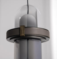 Kabil Single Smoked Glass Gray Pendant Light 37 Cm - Heka Lighting & Trading Limited