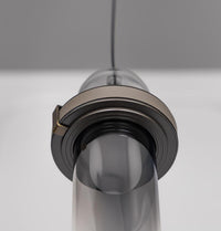 Kabil Single Smoked Glass Gray Pendant Light 37 Cm - Heka Lighting & Trading Limited