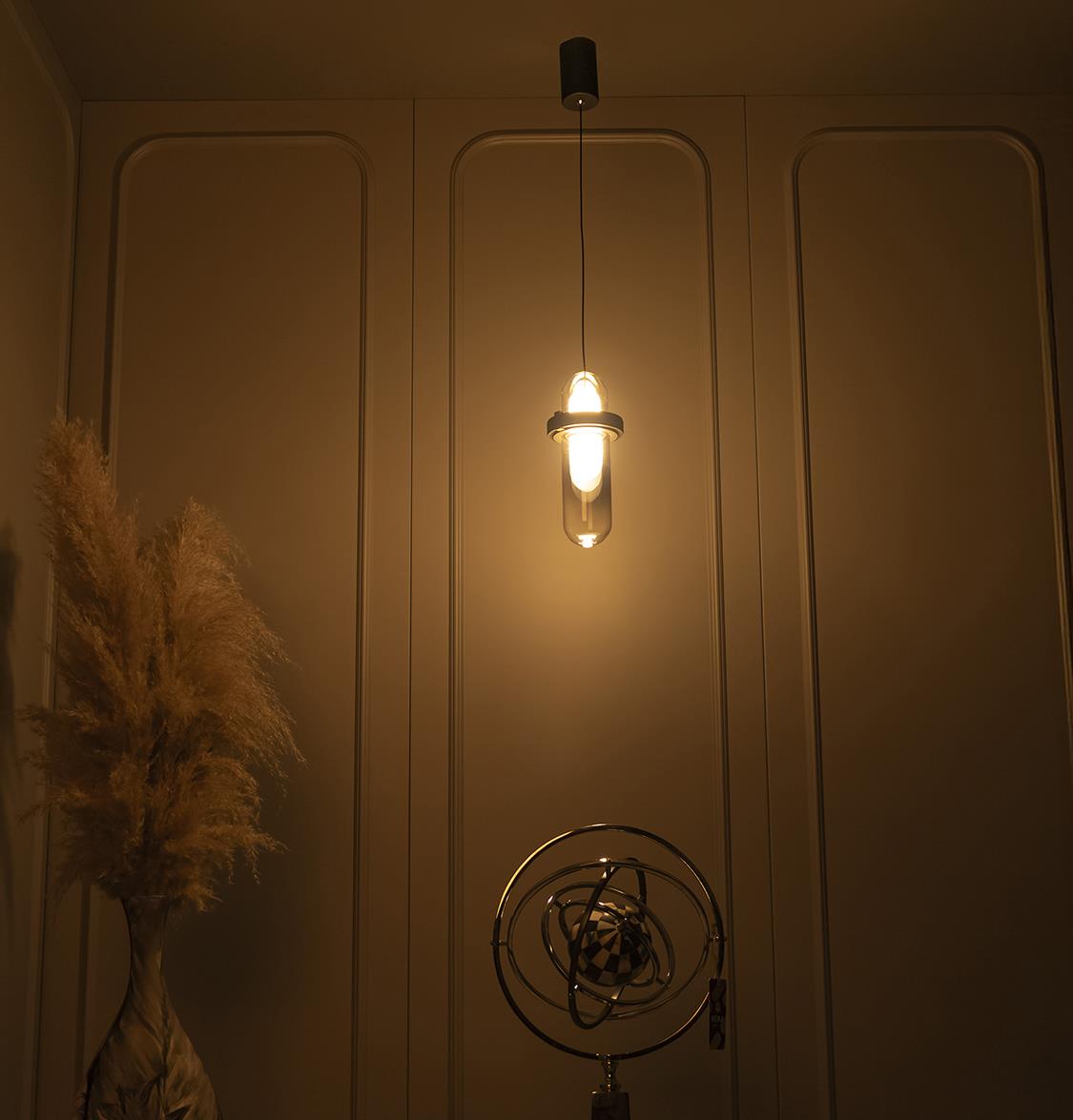 Kabil Single Smoked Glass Gray Pendant Light 37 Cm - Heka Lighting & Trading Limited