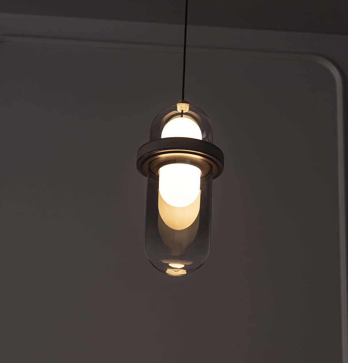 Kabil Single Smoked Glass Gray Pendant Light 37 Cm - Heka Lighting & Trading Limited