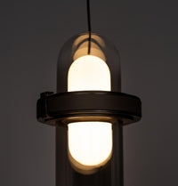 Kabil Single Smoked Glass Gray Pendant Light 37 Cm - Heka Lighting & Trading Limited