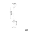 Kabil Single Smoked Glass Gray Pendant Light 37 Cm - Heka Lighting & Trading Limited