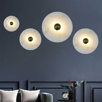 Kampala Brushed Brass Marble Led Wall Sconce 20 Cm - Heka Lighting & Trading Limited