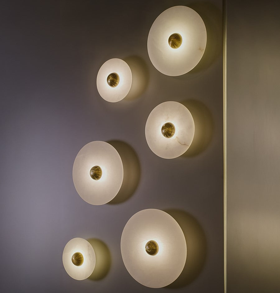 Kampala Brushed Brass Marble Led Wall Sconce 20 Cm - Heka Lighting & Trading Limited