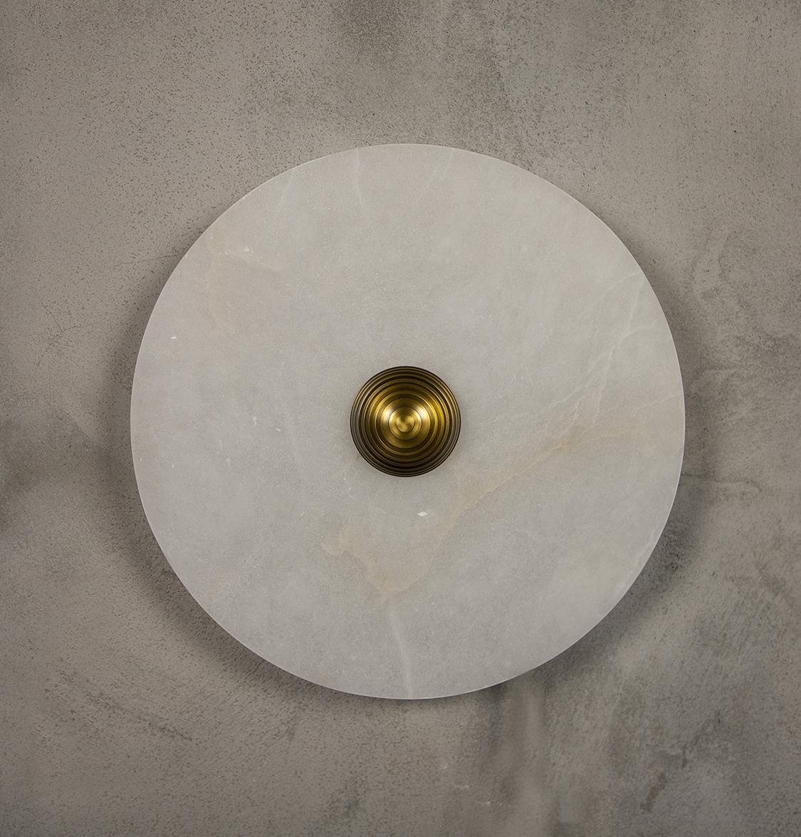 Kampala Brushed Brass Marble Led Wall Sconce 25 Cm - Heka Lighting & Trading Limited