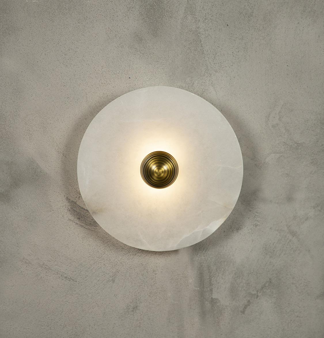 Kampala Brushed Brass Marble Led Wall Sconce 30 Cm - Heka Lighting & Trading Limited