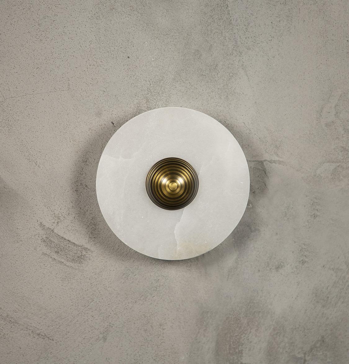 Kampala Brushed Brass Marble Led Wall Sconce 30 Cm - Heka Lighting & Trading Limited