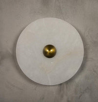 Kampala Brushed Brass Marble Led Wall Sconce 30 Cm - Heka Lighting & Trading Limited