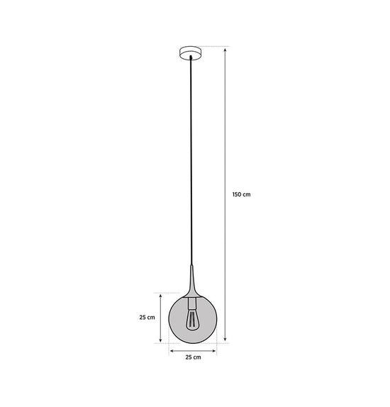 Karatay Smoked Glass Pendant Light Chandelier 25 Cm