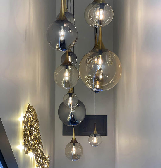 Karatay Smoked Glass Pendant Light Chandelier 35 Cm