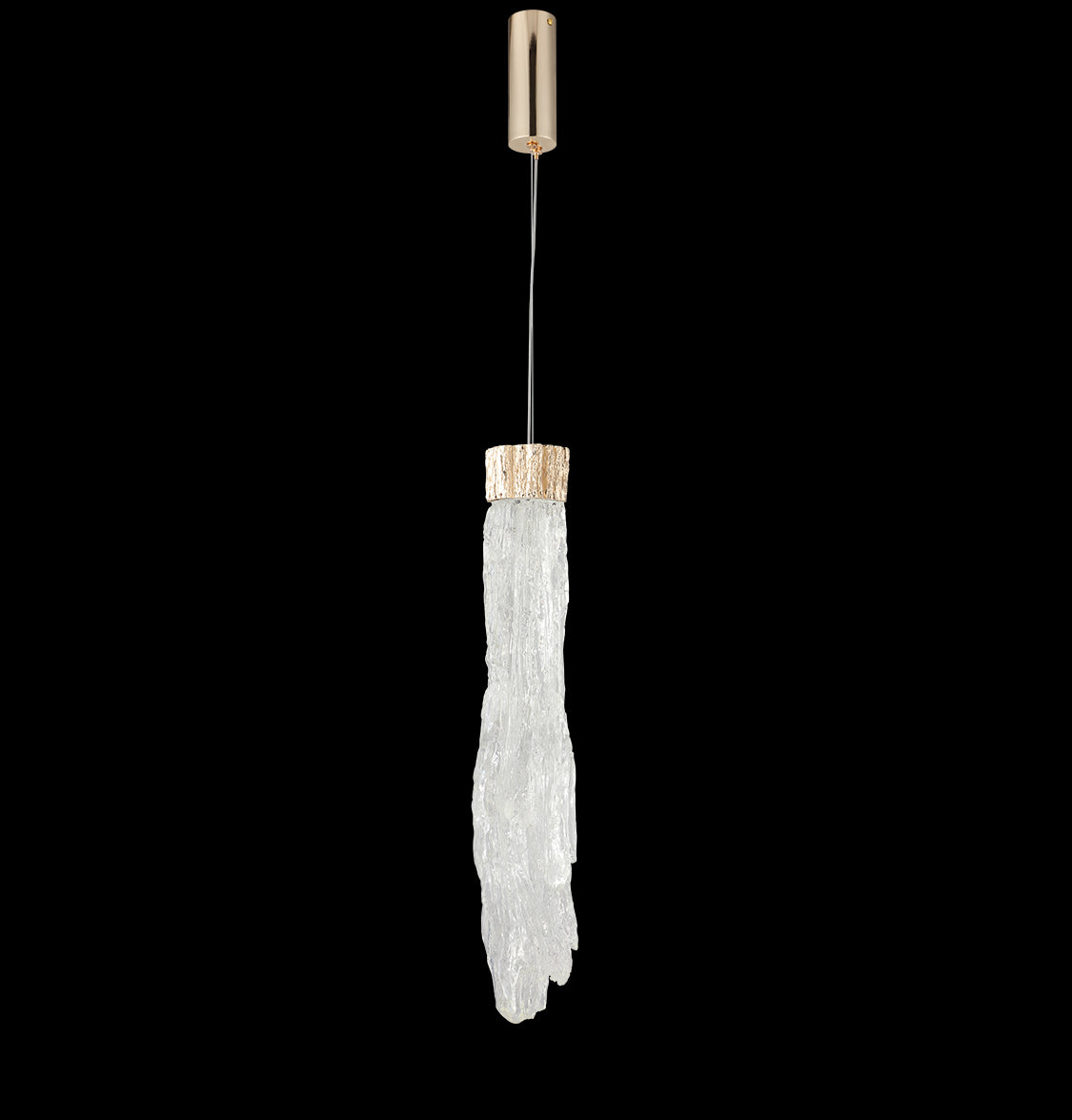 Kardal Transparent Acrylic Gold Led Pendant Light 50 Cm - Heka Lighting & Trading Limited
