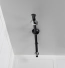 Kinþasa Black Leather Five Smoked Glass Flush Mount Ceiling Light - Heka Lighting & Trading Limited
