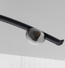 Kinþasa Black Leather Five Smoked Glass Flush Mount Ceiling Light - Heka Lighting & Trading Limited