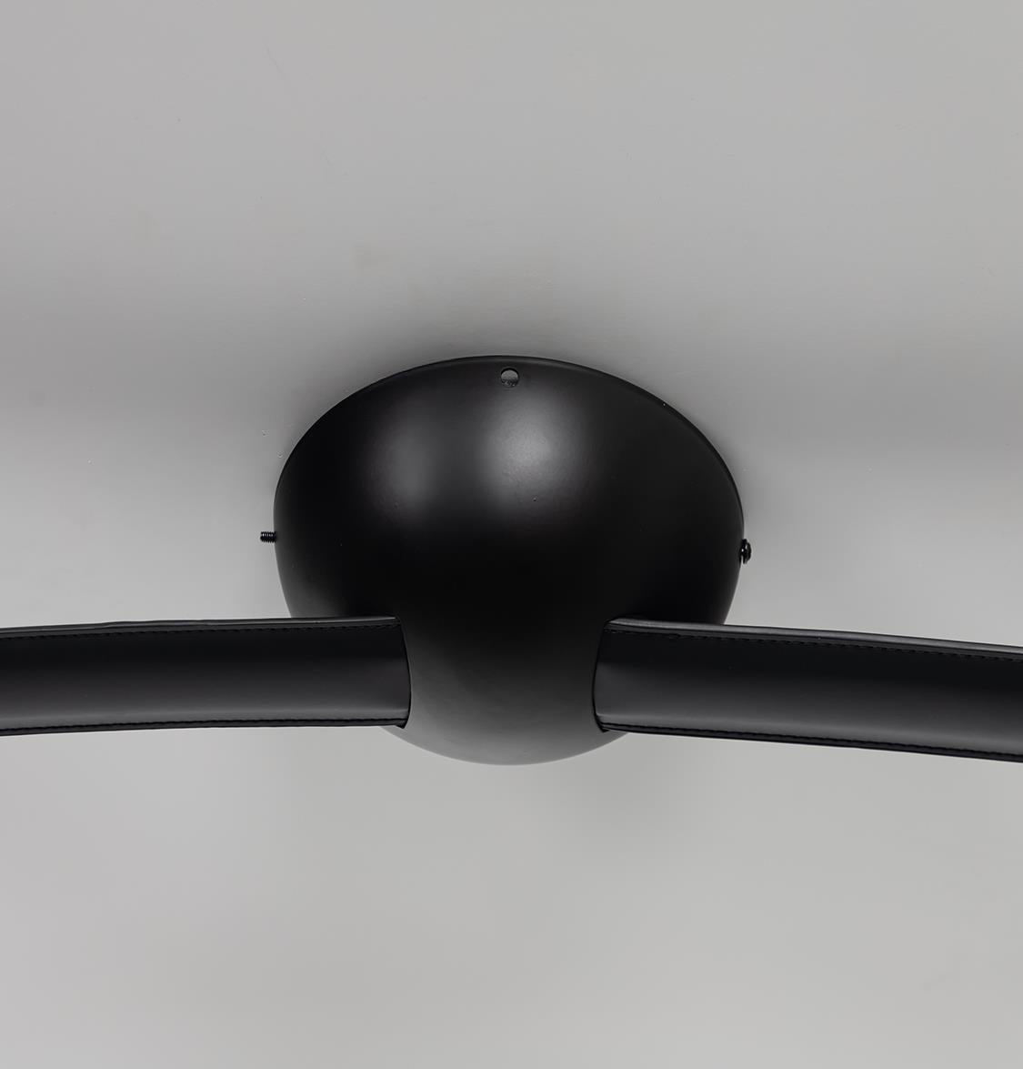 Kinþasa Black Leather Five Smoked Glass Flush Mount Ceiling Light - Heka Lighting & Trading Limited