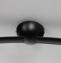 Kinþasa Black Leather Five Smoked Glass Flush Mount Ceiling Light - Heka Lighting & Trading Limited