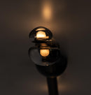 Kinþasa Black Leather Five Smoked Glass Flush Mount Ceiling Light - Heka Lighting & Trading Limited