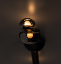 Kinþasa Black Leather Five Smoked Glass Flush Mount Ceiling Light - Heka Lighting & Trading Limited