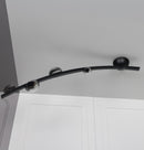 Kinþasa Black Leather Four Smoked Glass Flush Mount Ceiling Light - Heka Lighting & Trading Limited