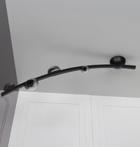 Kinþasa Black Leather Four Smoked Glass Flush Mount Ceiling Light - Heka Lighting & Trading Limited
