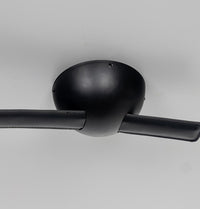 Kinþasa Black Leather Four Smoked Glass Flush Mount Ceiling Light - Heka Lighting & Trading Limited