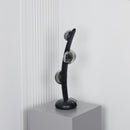 Kinþasa Black Leather Three Smoked Glass Table Lamp - Heka Lighting & Trading Limited