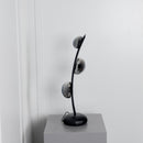 Kinþasa Black Leather Three Smoked Glass Table Lamp - Heka Lighting & Trading Limited