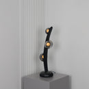 Kinþasa Black Leather Three Smoked Glass Table Lamp - Heka Lighting & Trading Limited