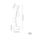 Kinþasa Black Leather Three Smoked Glass Table Lamp - Heka Lighting & Trading Limited