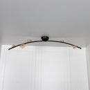 Kinþasa Brown Leather Five Honey Glass Flush Mount Ceiling Light - Heka Lighting & Trading Limited