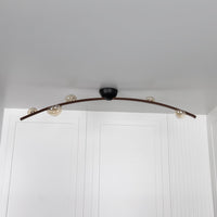 Kinþasa Brown Leather Five Honey Glass Flush Mount Ceiling Light - Heka Lighting & Trading Limited