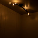 Kinþasa Brown Leather Five Honey Glass Flush Mount Ceiling Light - Heka Lighting & Trading Limited