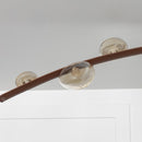 Kinþasa Brown Leather Five Honey Glass Flush Mount Ceiling Light - Heka Lighting & Trading Limited