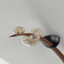 Kinþasa Brown Leather Five Honey Glass Flush Mount Ceiling Light - Heka Lighting & Trading Limited