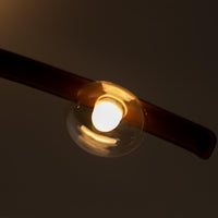 Kinþasa Brown Leather Five Honey Glass Flush Mount Ceiling Light - Heka Lighting & Trading Limited