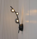 Kinshasa Black Leather Three Smoked Glass Wall Sconce - Heka Lighting & Trading Limited