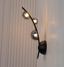 Kinshasa Black Leather Three Smoked Glass Wall Sconce - Heka Lighting & Trading Limited