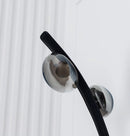 Kinshasa Black Leather Three Smoked Glass Wall Sconce - Heka Lighting & Trading Limited
