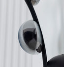 Kinshasa Black Leather Three Smoked Glass Wall Sconce - Heka Lighting & Trading Limited
