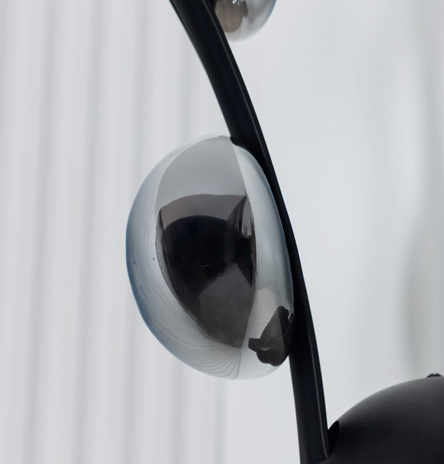 Kinshasa Black Leather Three Smoked Glass Wall Sconce - Heka Lighting & Trading Limited
