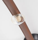 Kinshasa Brown Leather Four Honey Glass Flush Mount Ceiling Light - Heka Lighting & Trading Limited