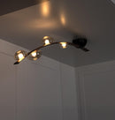 Kinshasa Brown Leather Four Honey Glass Flush Mount Ceiling Light - Heka Lighting & Trading Limited