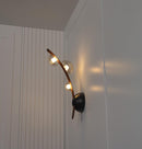 Kinshasa Brown Leather Three Honey Glass Wall Sconce - Heka Lighting & Trading Limited