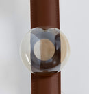 Kinshasa Brown Leather Three Honey Glass Wall Sconce - Heka Lighting & Trading Limited