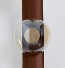 Kinshasa Brown Leather Three Honey Glass Wall Sconce - Heka Lighting & Trading Limited