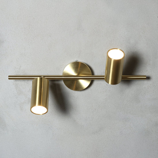 Koza 2-Piece Brushed Brass Wall Sconce