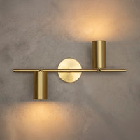 Koza 2-Piece Brushed Brass Wall Sconce - Heka Lighting & Trading Limited