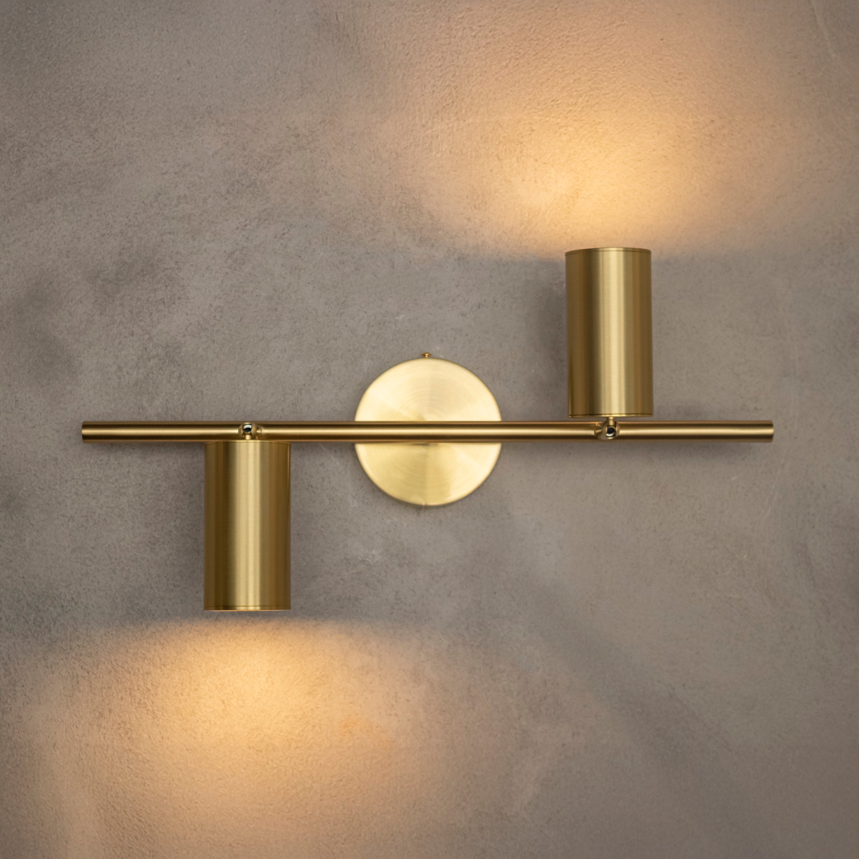 Koza 2-Piece Brushed Brass Wall Sconce - Heka Lighting & Trading Limited