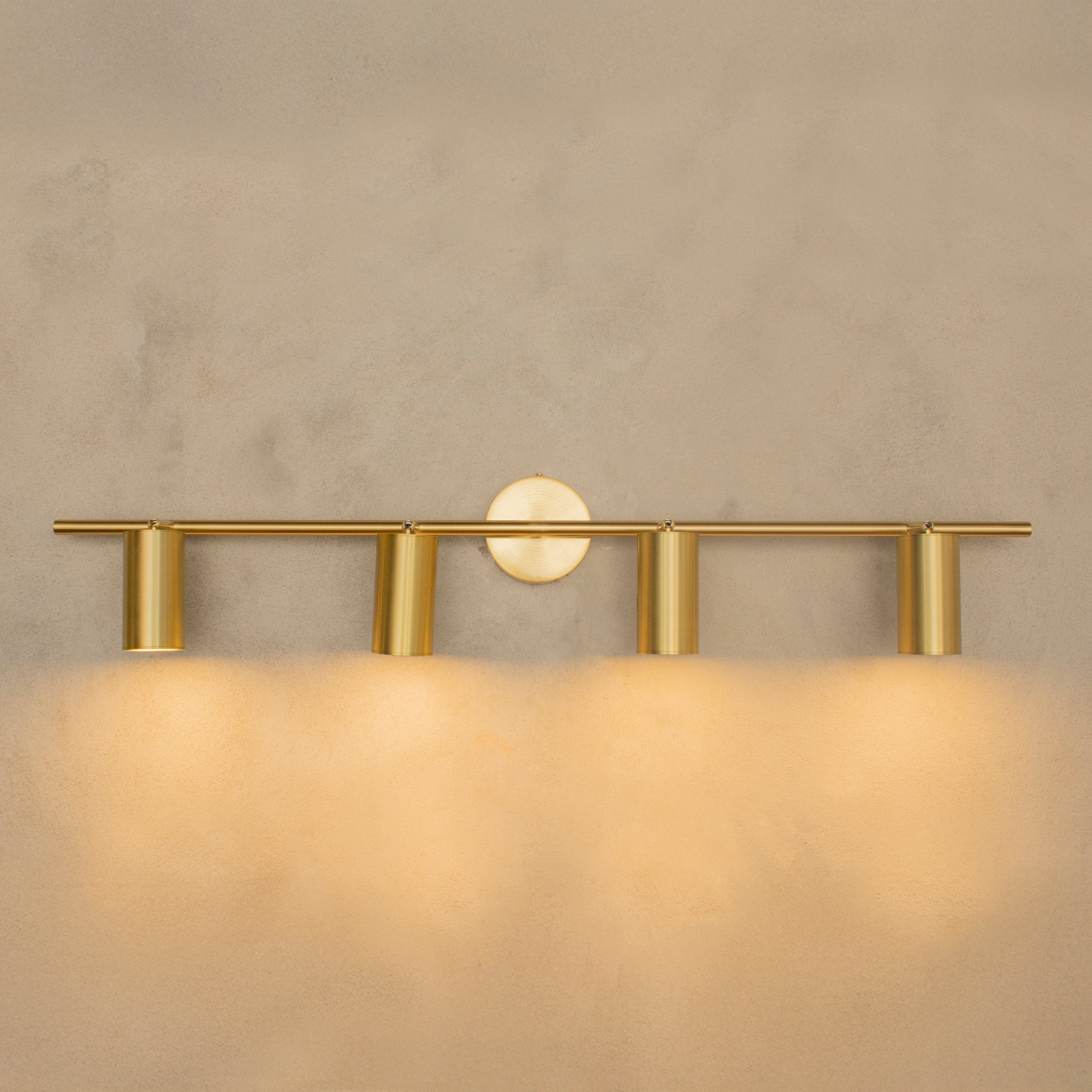 Koza 4-Piece Brushed Brass Wall Sconce - Heka Lighting & Trading Limited